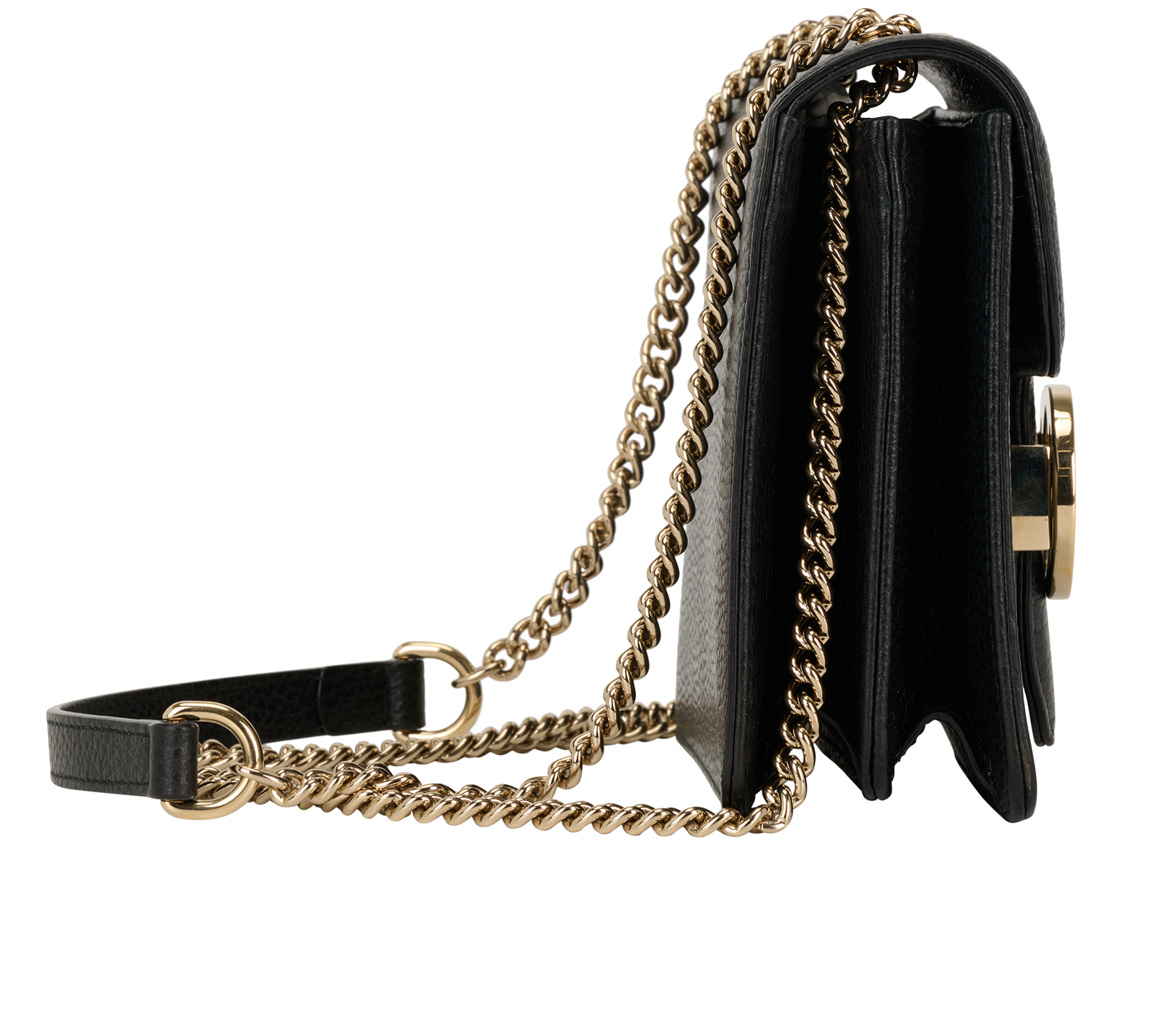Interlocking G Crossbody, &pound;495, Handbags, Black, Leather, Side view